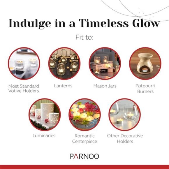 Tea Light Candles in Metal Cups - 4.5 Hours Clean, Long Burning White Unscented - Picture 5 of 7